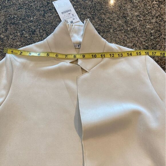 Zara Cream/Tan Vegan Leather Suede Car Coat BNWT Size S - Picture 10 of 11